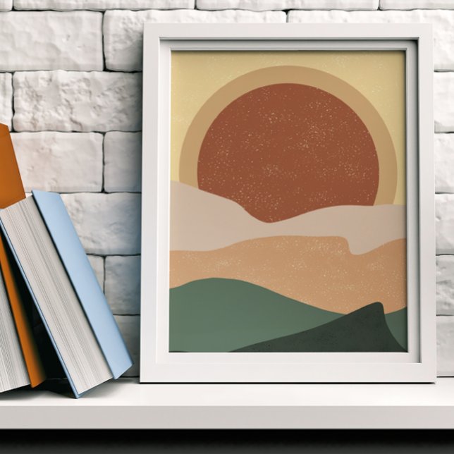 Poster Arte Moderna do Pôr do Sol Estética Boho (Criador carregado)