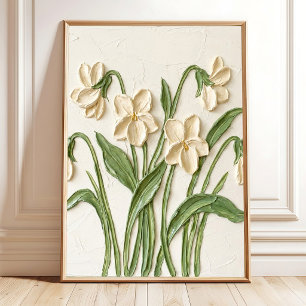 Poster Arte Moderna em Impasto Violeta em Tela
