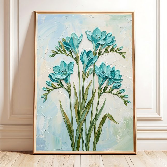 Poster Arte Moderna em Tela com Impasto de Freesia Pronta (Criador carregado)