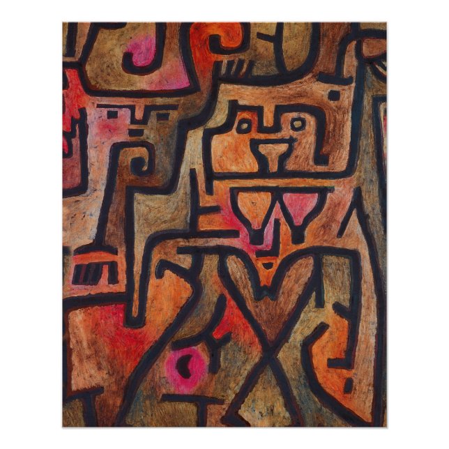 Póster Arte Moderna Expressionista Abstrata da Floresta d (Frente)
