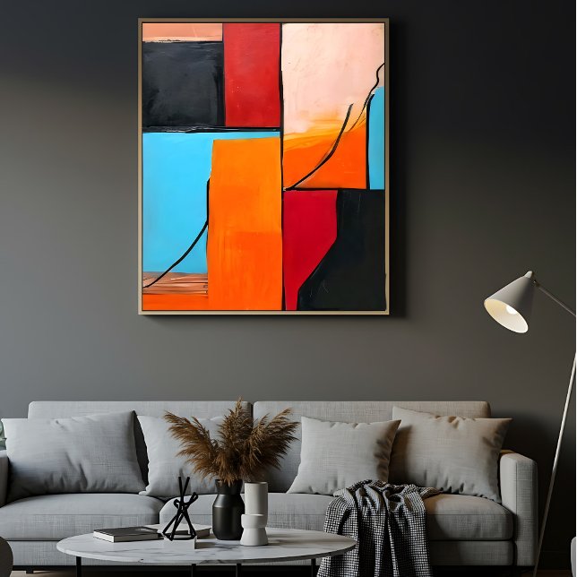 Poster arte moderna, formas geométricas, design abstrato, (Criador carregado)