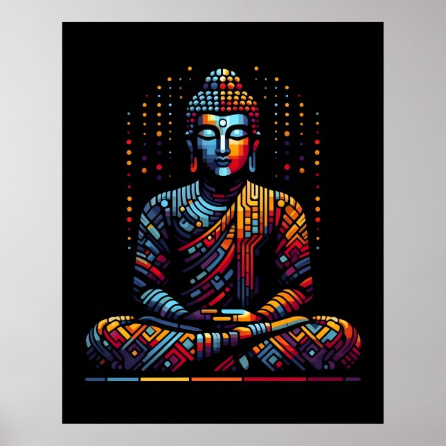 Poster Arte Moderna Geométrica Abstrata | Gautama Buda (Frente)