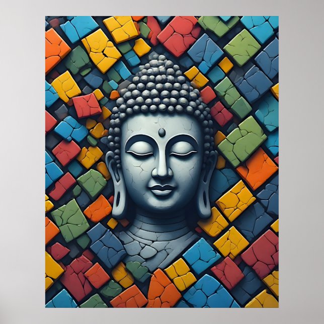 Poster Arte Moderna Geométrica - Senhor Buda (Frente)