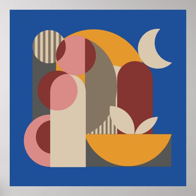 Poster Arte Moderna Mural Abstrato Geométrica do Mosaico (Frente)