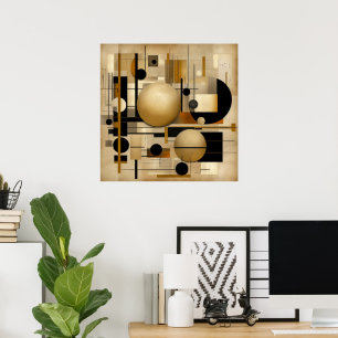 Poster Arte Moderna Negra E bege