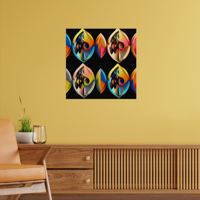Poster Arte Moderno Abstracto "Fusión Vibrante":  (Sala de Estar 2)