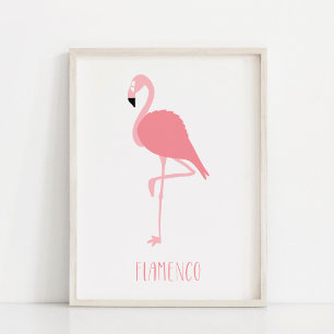 Poster Arte Moderno de Flamingo Rosa