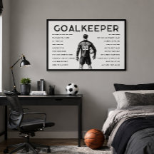 Arte Motivacional de Futebol para Goleiro Branco