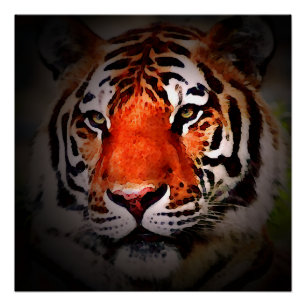 Póster Arte Motivacional de Rosto de Tigre
