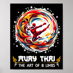 Poster Arte Muay Thai dos Oito Membros Muay de Contato Co