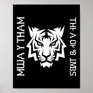 Poster Arte Muay Thai Tiger De 8 Membros Design De Kickbo