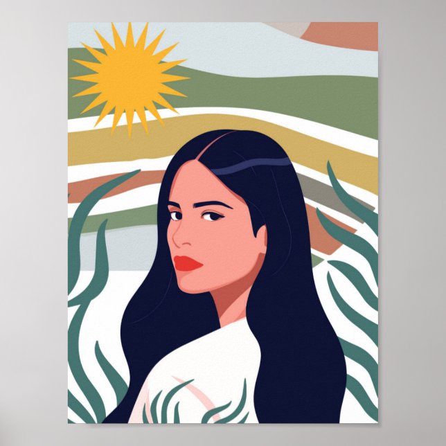 Poster Arte Mulher Sol do Deserto (Frente)