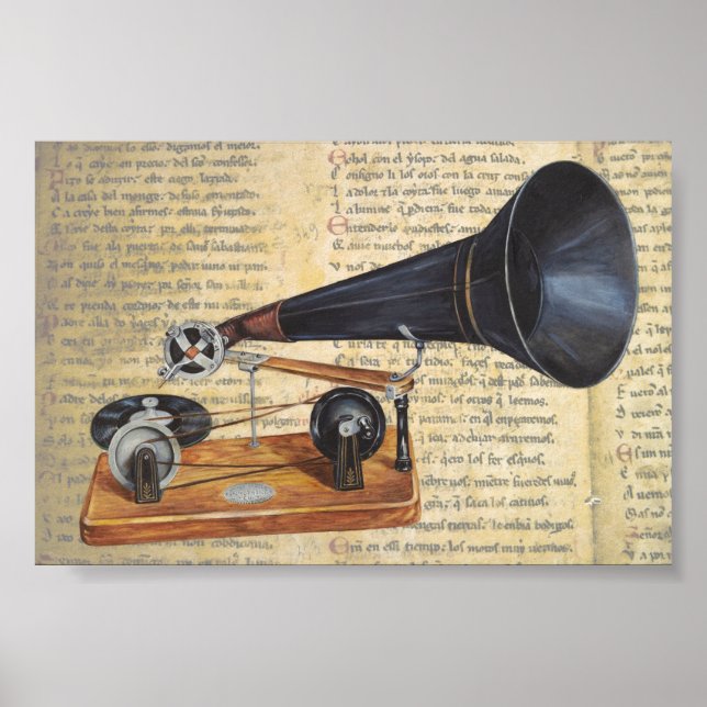 Poster Arte Musical com Conversação Telefônica Antiquada (Frente)