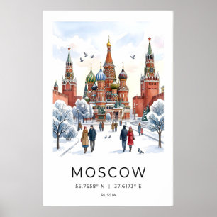 Poster Arte na Parede da Cidade de Moscou - Manhã de Inve