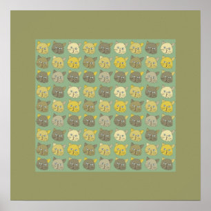 Póster arte na parede de gatos