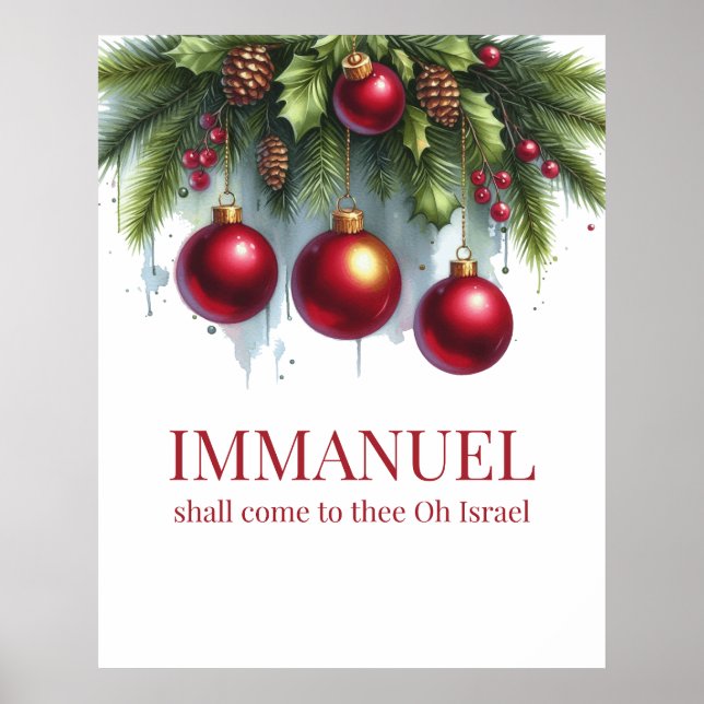 Poster Arte na parede de Natal (Frente)