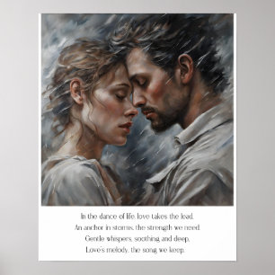 Poster Arte Namorados do Poema do Amor Romântico