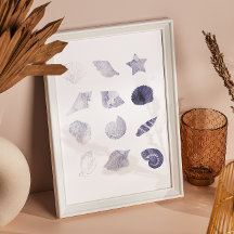 Arte Náutica do Shell do Mar de Aquarela