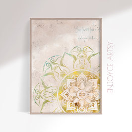 Poster Arte neatral e dourada mandala bonde inspiradora