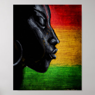 Poster Arte Negra com Cores Afrocêntricas