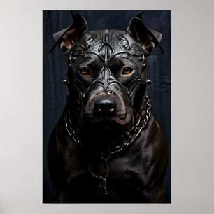 Poster Arte Negra Negra-Preta de Pitbull Americano