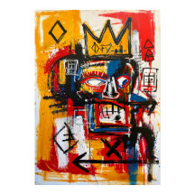 Arte Neo-Expressionista de Rosto Abstrato Coroado