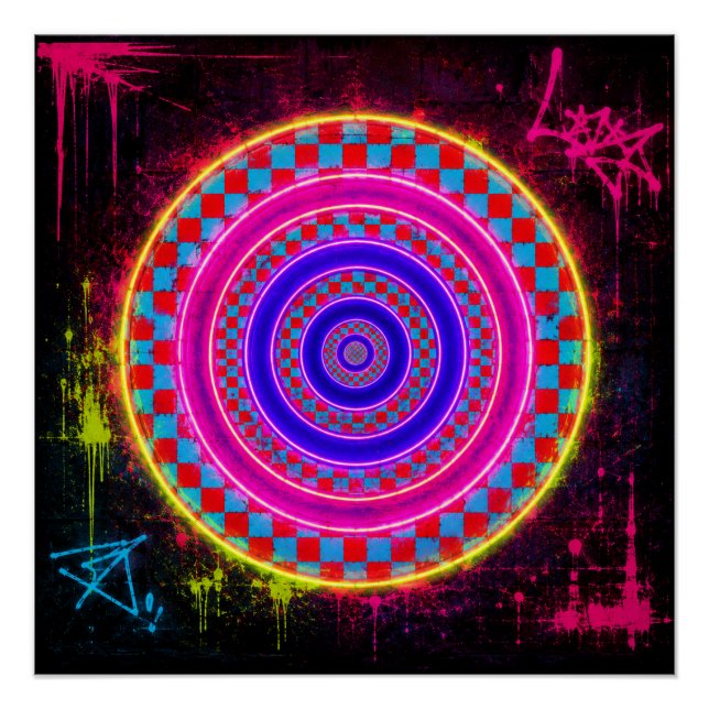 Póster Arte Neon Retro (Frente)
