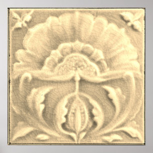Poster Arte nouveau - flor de acabamento