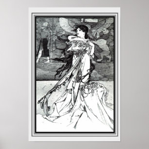 Póster Arte Nouveau "ilustração de Rama" 13 x 19
