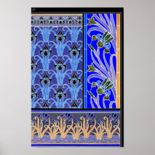 Poster Arte nouveau, íris negra e roxa