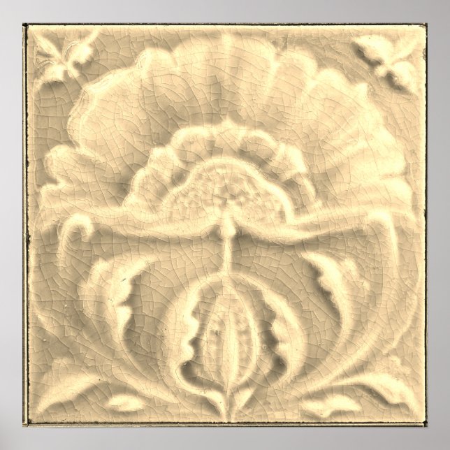 Poster Arte nouveau jugendstil, acabamento do azulejo (Frente)