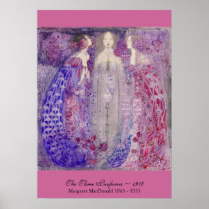 Poster Arte Nouveau três perfumes Margaret MacDonald 191