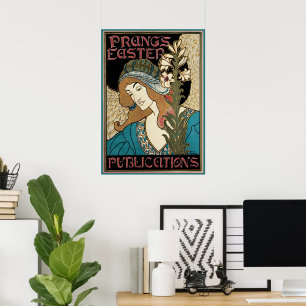 Póster Arte Nova Antiga, Publicações de Páscoa da Prangs