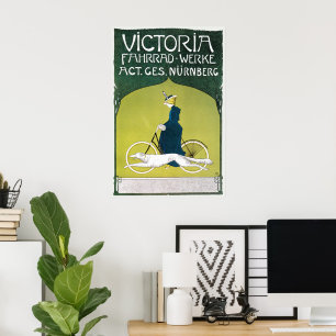 Poster Arte Nova Antiga, Victoria Fahrrad Werke, Rehm