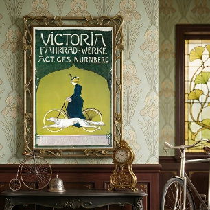 Poster Arte Nova Antiga, Victoria Fahrrad Werke, Rehm