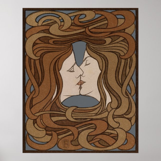 Poster Arte Novo Antiga O Beijo (Frente)