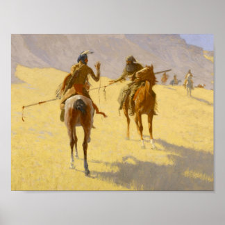 Poster Arte Ocidental de Frederic Remington “A Reunião”