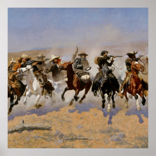 Poster Arte Ocidental de Frederic Remington “Fuga Para O 