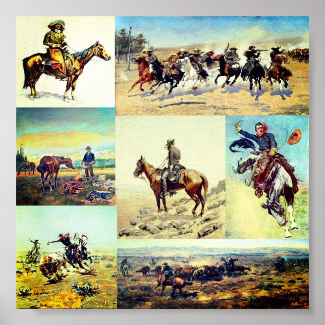 Poster Arte Ocidental do Cowboy (Frente)
