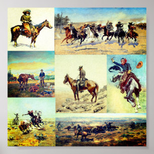 Poster Arte ocidental do vaqueiro
