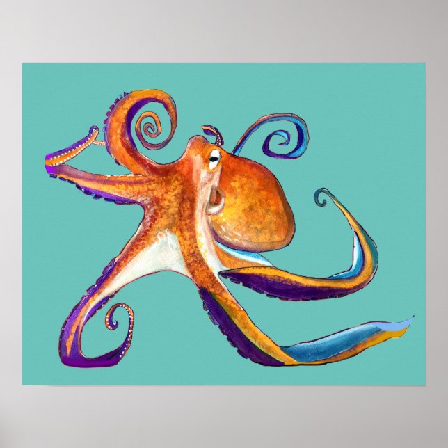 Poster Arte octopus sealife (Frente)