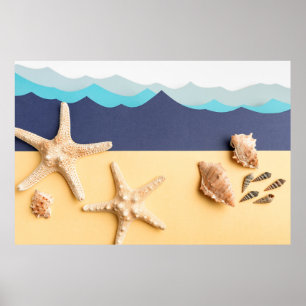 Poster Arte Ondas Oceanas