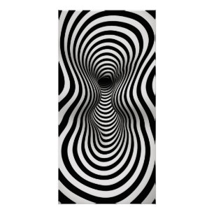 Póster Arte Op arte preto e branco