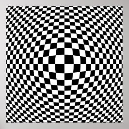 Poster Arte Op em preto e branco com verificação