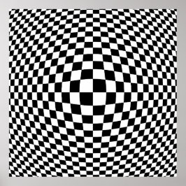Poster Arte Op em preto e branco com verificação