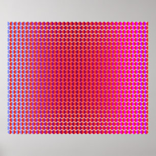 Póster Arte Op que enfrenta-se violeta fúcsia vermelha