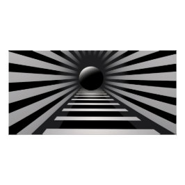Póster Arte Óptica Preto e Branco