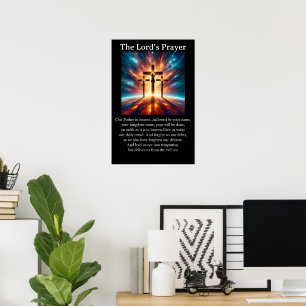 Poster Arte Oração do Senhor Cruzes Cósmicas Eternas Três