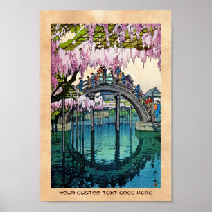 Póster Arte oriental legal de Yoshida da ponte de Kameido