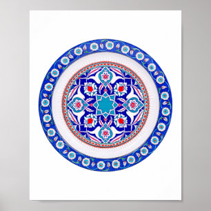 Poster Arte Oriental Turca em Azul